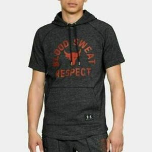 Under Armour | Shirts | Under Armour Project Rock Short Sleeve Hoodie S |  Poshmark